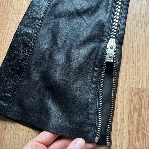 NWOT Versace black fringe leather boot cut pants - Picture 14 of 15